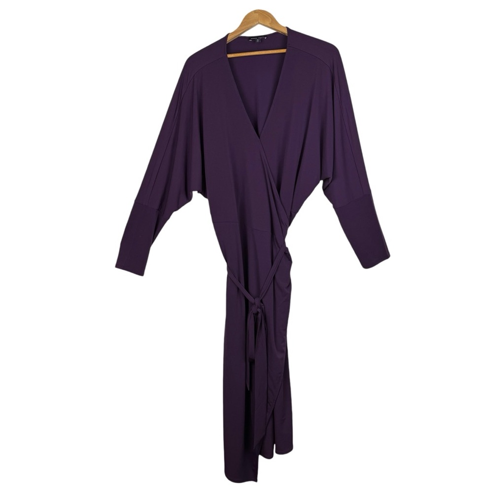 Universal Standard Jersey Wrap Dress Size M Dolman Long Sleeve Midi Plum